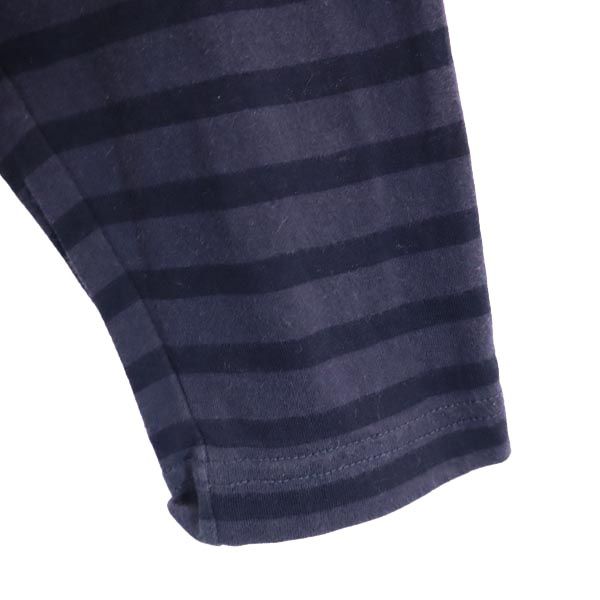 BURBERRY BLACK LABEL バーバリーブラックレーベル 三陽商会 ボーダー柄 長袖 Vネック Tシャツ 2 ネイビー系 ロンT メンズ