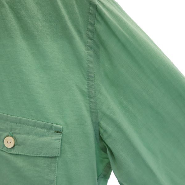 FACTOTUM ファクトタム 日本製 ウールブレンド 長袖 コットンシャツ 44 緑系 メンズ