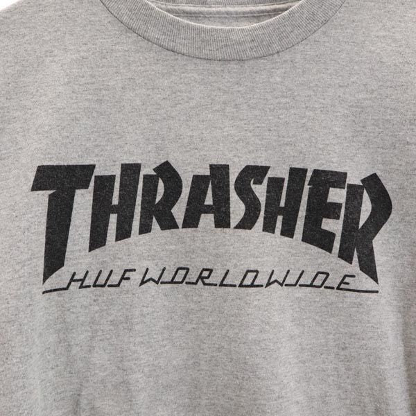HUF ハフ スラッシャー 半袖 Tシャツ S グレー系 THRASHER メンズ