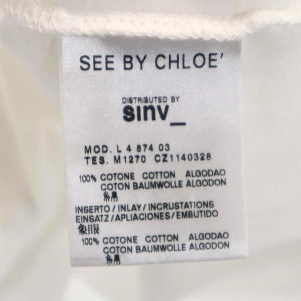 SEE BY CHLOE シーバイクロエ ロゴプリント 半袖 Uネック Tシャツ 2 白 レディース