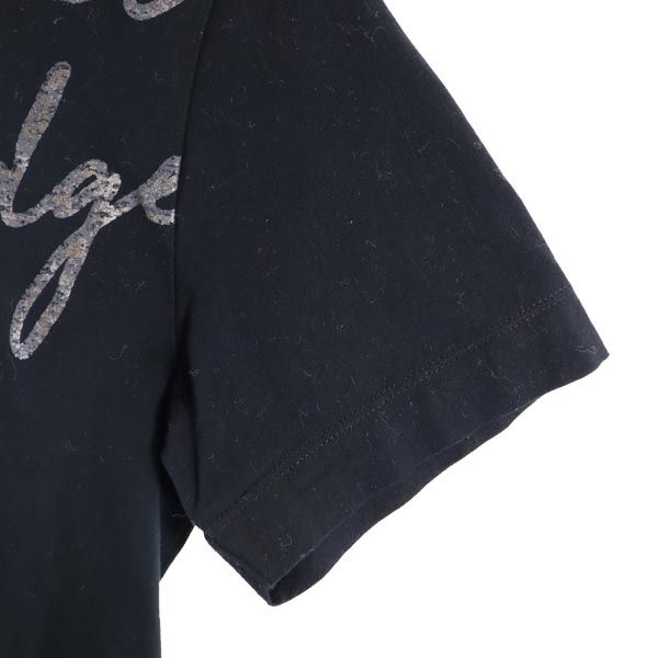 BLACK LABEL CRESTBRIDGE ブラックレーベルクレストブリッジ 日本製 三陽商会 ロゴプリント 半袖 Vネック Tシャツ S ブラック メンズ