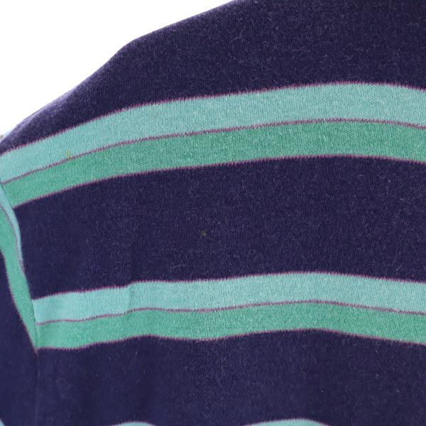 YVES SAINT LAURENT イヴサンローラン ボーダー柄 半袖 ポロシャツ L ネイビー系 メンズ