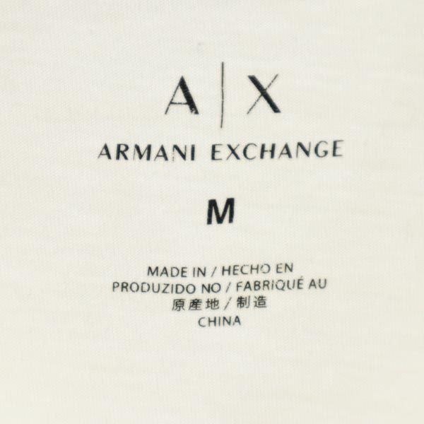 ARMANI EXCHANGE アルマーニエクスチェンジ プリント 半袖 Vネック Tシャツ M 白 メンズ