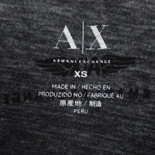 ARMANI EXCHANGE アルマーニエクスチェンジ ロゴプリント 半袖 Vネック Tシャツ XS 黒 メンズ