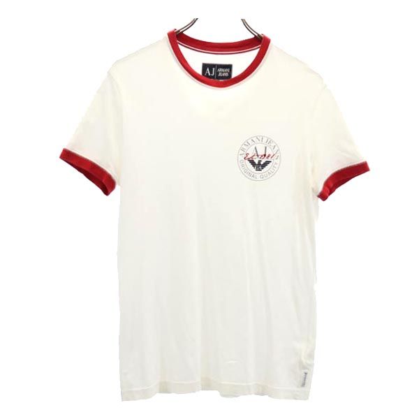 ARMANI JEANS アルマーニジーンズ ロゴプリント 半袖 Tシャツ XS 白 メンズ