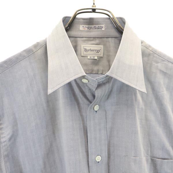 Burberrys バーバリーズ 90s 日本製 ヘリンボーン 長袖 シャツ 41-82 グレー系 ワイシャツ メンズ
