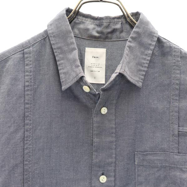 Name. ネーム 日本製 長袖 切替 シャツ 1 紺系 メンズ