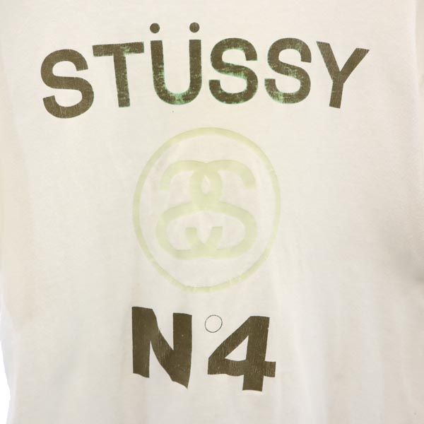 STUSSY ステューシー ロゴプリント 半袖 Tシャツ M ホワイト系 メンズ