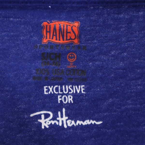 Hanes ヘインズ 日本製 半袖 Vネック Tシャツ S ネイビー系 ポケT メンズ