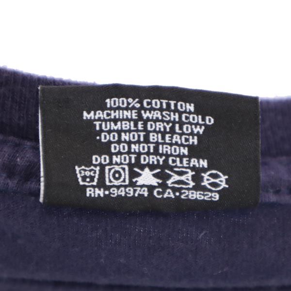 STUSSY ステューシー プリント 半袖 Tシャツ M ネイビー系 ポケT メンズ