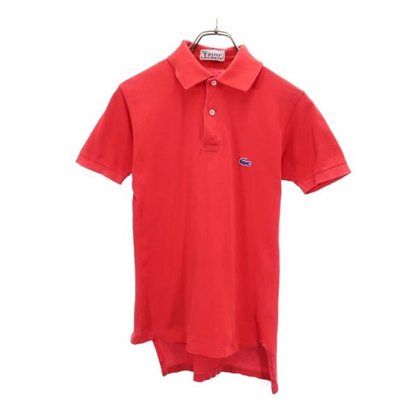 LACOSTE ラコステ 70s 糸巻タグ ヴィンテージ ワンポイント 半袖 ポロシャツ 赤 メンズ