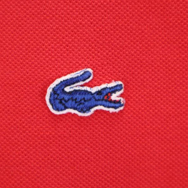 ラコステ 70s 糸巻タグ ヴィンテージ ワンポイント 半袖 ポロシャツ 赤 LACOSTE メンズ