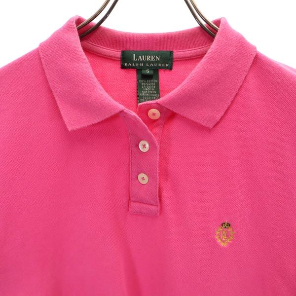 LAUREN RALPH LAUREN ローレンラルフローレン 半袖 ポロシャツ S ピンク 鹿の子 レディース