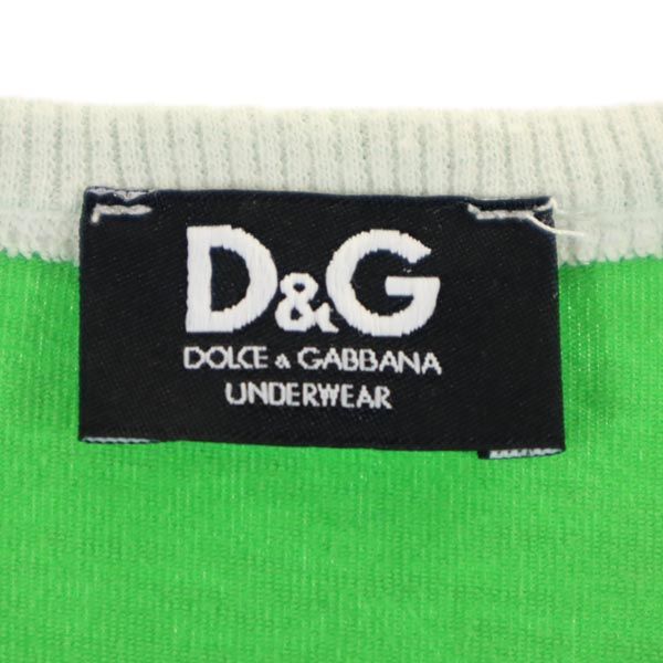 DOLCE&GABBANA ドルチェアンドガッバーナ 半袖 Vネック Tシャツ USAXS グリーン系 トリム メンズ