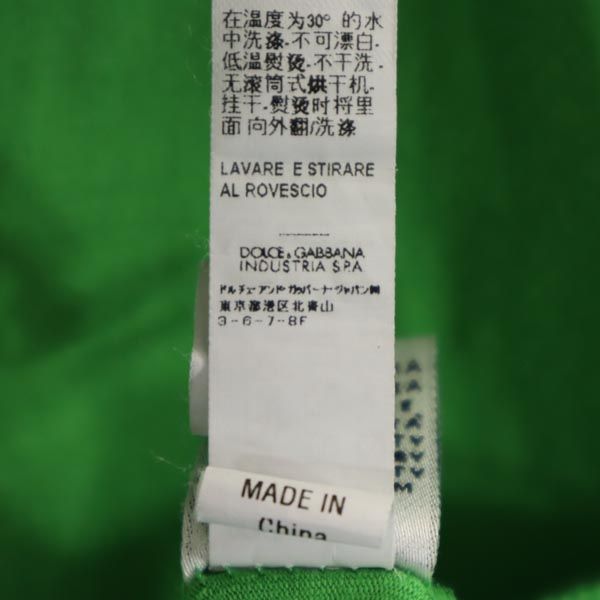 DOLCE&GABBANA ドルチェアンドガッバーナ 半袖 Vネック Tシャツ USAXS グリーン系 トリム メンズ