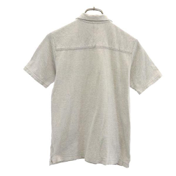 SASQUATCHfabrix. サスクワァッチファブリックス 日本製 ボーダー柄 半袖 ポロシャツ グレー系 レディース