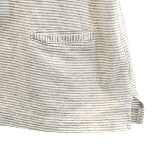 SASQUATCHfabrix. サスクワァッチファブリックス 日本製 ボーダー柄 半袖 ポロシャツ グレー系 レディース