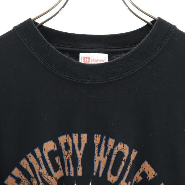 Hanes ヘインズ プリント 半袖 Tシャツ M ブラック系 メンズ