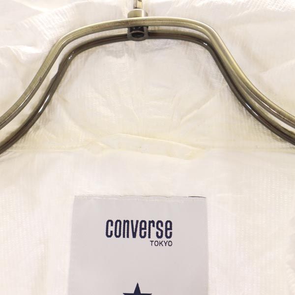 CONVERSE コンバース 日本製 両面 プリント 長袖 ジップパーカー 1 白×黒 レディース