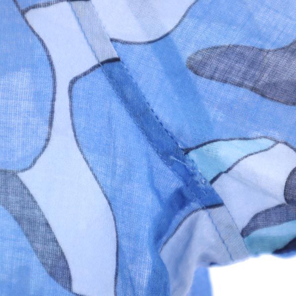 820 CALIBAN イタリア製 総柄 長袖 シャツ 42 青系 レディース