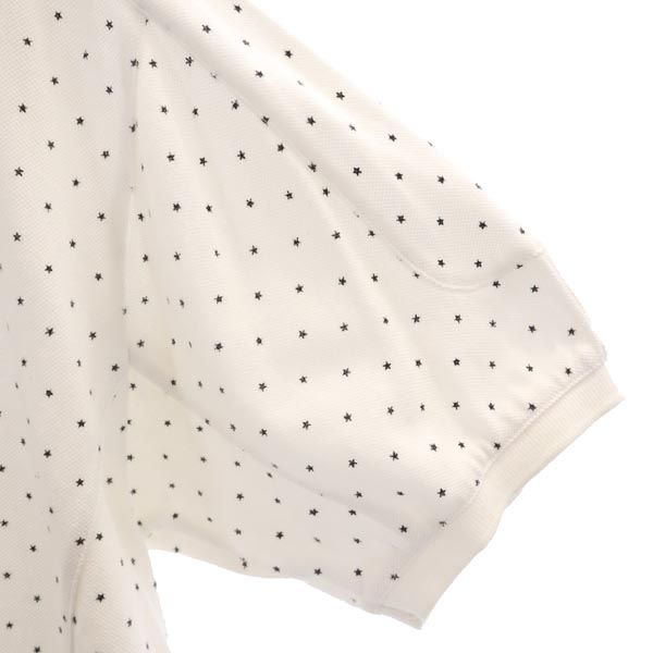 STUSSY ステューシー 星柄 半袖 ポロシャツ S ホワイト系 鹿の子 メンズ