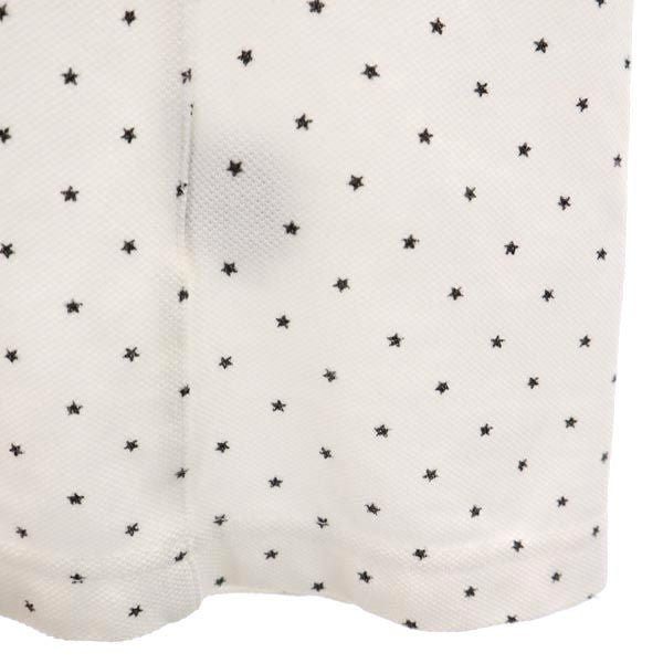 STUSSY ステューシー 星柄 半袖 ポロシャツ S ホワイト系 鹿の子 メンズ