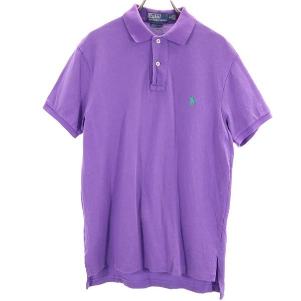 Polo by Ralph Lauren ポロバイラルフローレン 半袖 ポロシャツ S パープル CUSTOM FIT 鹿の子 メンズ