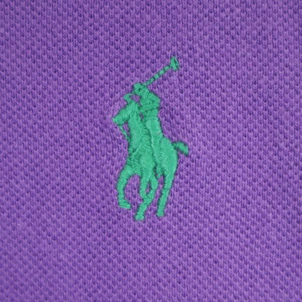Polo by Ralph Lauren ポロバイラルフローレン 半袖 ポロシャツ S パープル CUSTOM FIT 鹿の子 メンズ