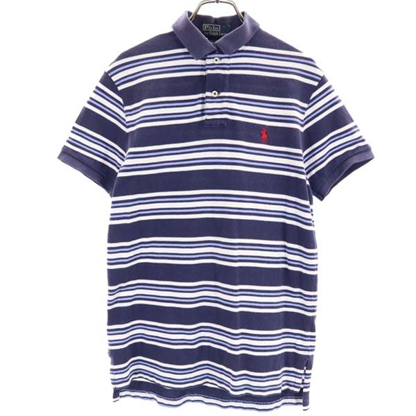 Polo by Ralph Lauren ポロバイラルフローレン ボーダー柄 半袖 ポロシャツ S ネイビー系 鹿の子 メンズ