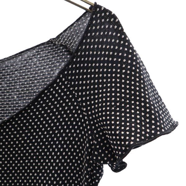 ARMANI COLLEZIONI アルマーニコレッツォーニ ドット 半袖 Tシャツ 42 ブラック系 カットソー レディース