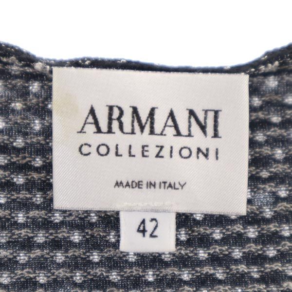 ARMANI COLLEZIONI アルマーニコレッツォーニ ドット 半袖 Tシャツ 42 ブラック系 カットソー レディース