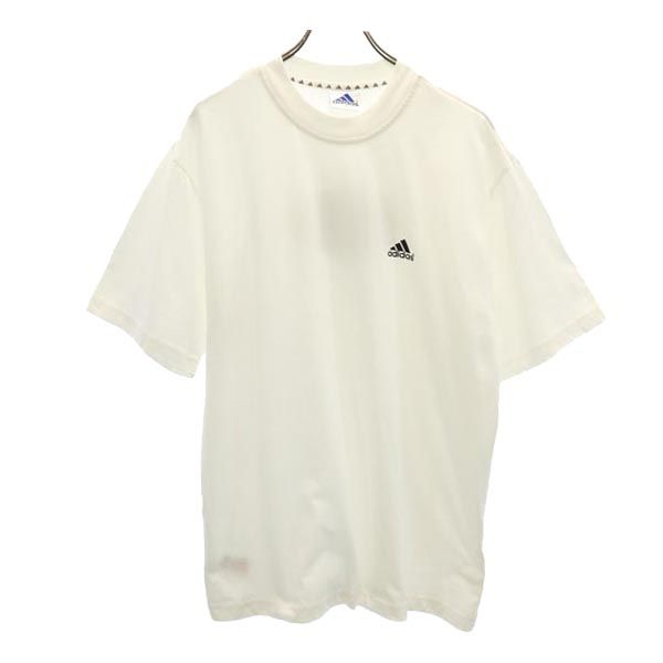 adidas アディダス ロゴプリント 半袖 Tシャツ L ホワイト系 メンズ