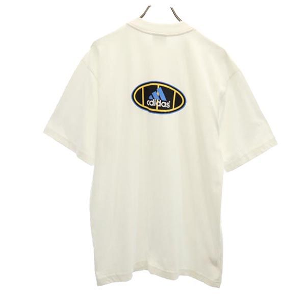 adidas アディダス ロゴプリント 半袖 Tシャツ L ホワイト系 メンズ