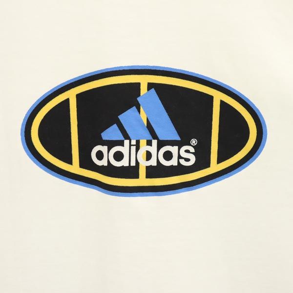 adidas アディダス ロゴプリント 半袖 Tシャツ L ホワイト系 メンズ
