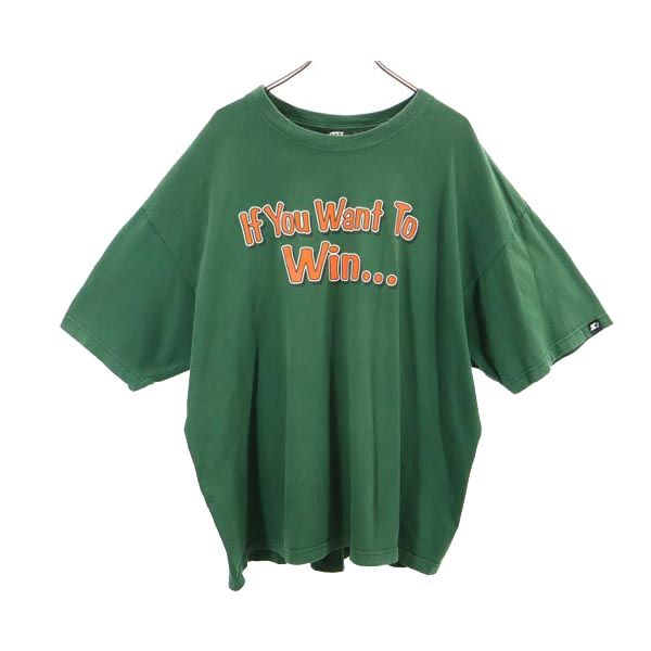 STARTER スターター プリント 半袖 Tシャツ XL グリーン系 メンズ