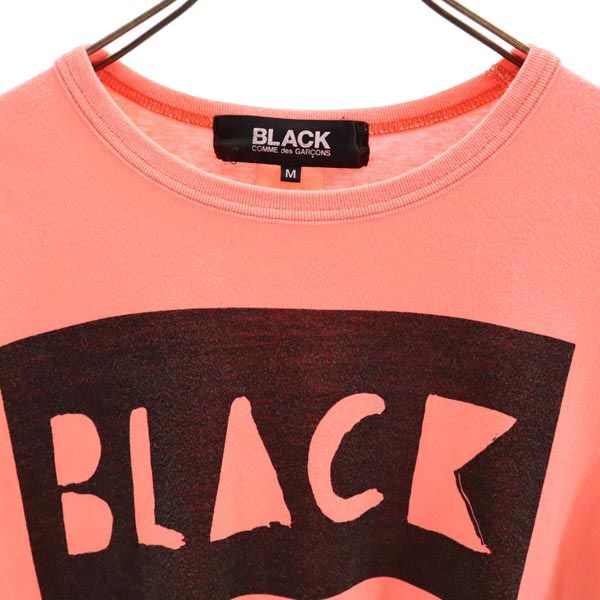 BLACK COMME des GARCONS ブラックコムデギャルソン 2010年 日本製 ロゴプリント 半袖 Tシャツ M ピンク系 メンズ