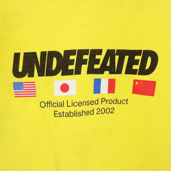 UNDEFEATED アンディフィーテッド ロゴプリント 半袖 Tシャツ S イエロー メンズ
