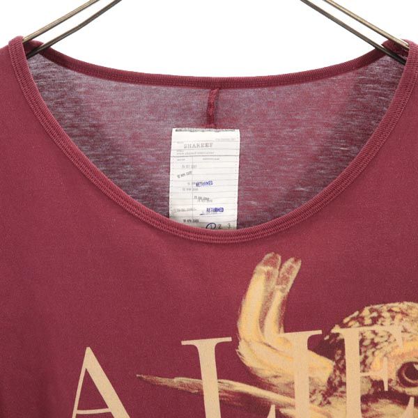 SHAREEF シャリーフ 日本製 プリント 長袖 ドルマンスリーブ Tシャツ 1 パープル系 ロンT レディース