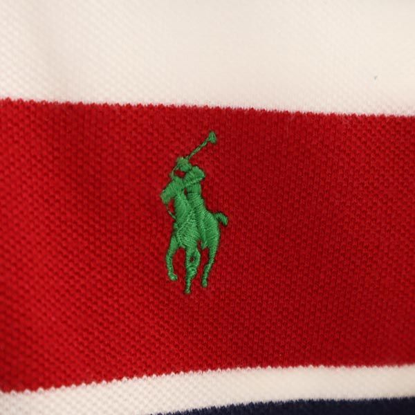 Polo by Ralph Lauren ポロバイラルフローレン ボーダー 半袖 ポロシャツ S レッド系 鹿の子 メンズ
