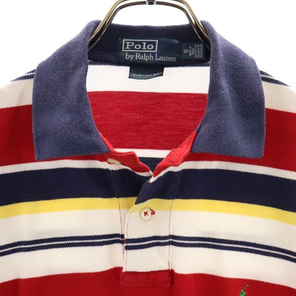 Polo by Ralph Lauren ポロバイラルフローレン ボーダー 半袖 ポロシャツ S レッド系 鹿の子 メンズ
