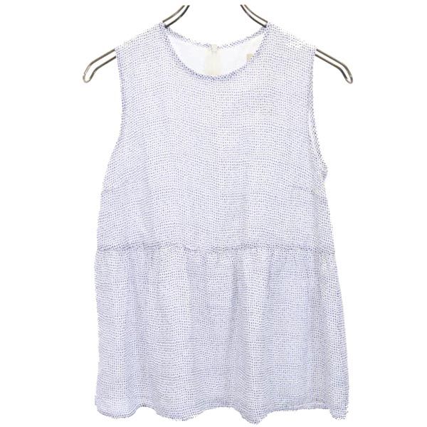 MAX MARA マックスマーラ ドット ノースリーブ カットソー 38 ホワイト系 バックジップ レディース