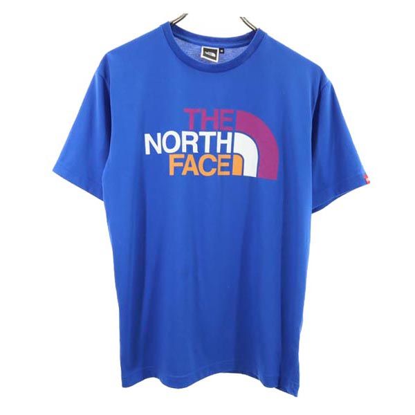 THE NORTH FACE ノースフェイス NT31352 ロゴプリント 半袖 Tシャツ M ブルー系 アウトドア メンズ