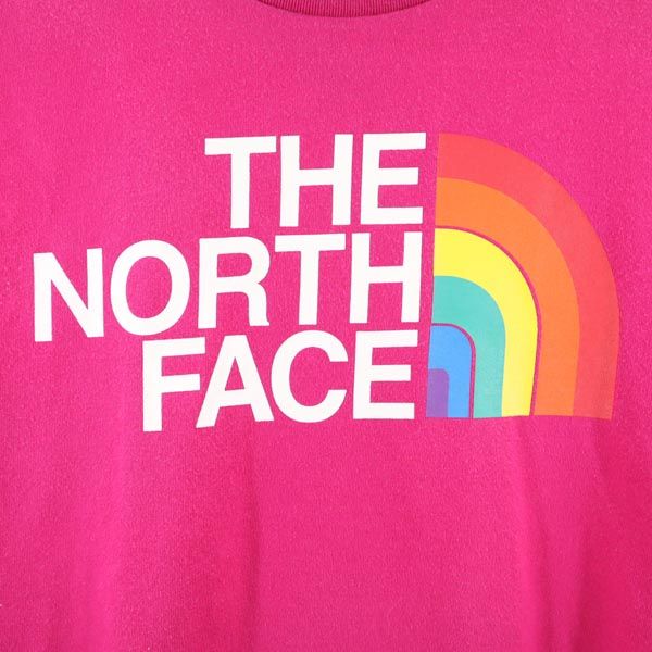 THE NORTH FACE ノースフェイス NTW3490X ロゴプリント 半袖 Tシャツ M ピンク系 アウトドア レディース