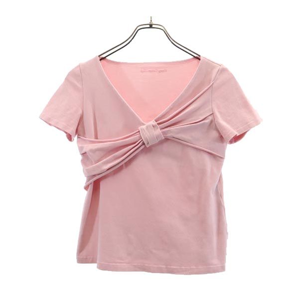 FOXEY NEW YORK フォクシーニューヨーク 日本製 半袖 Tシャツ 40 ピンク系 カットソー アシンメトリー タンクトップ レディース