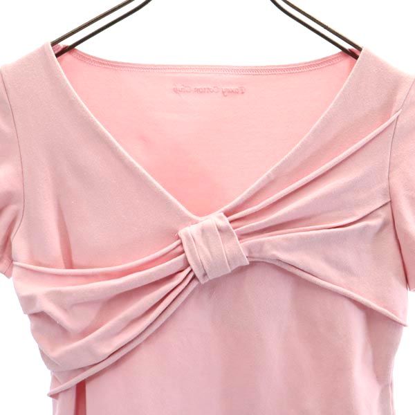 FOXEY NEW YORK フォクシーニューヨーク 日本製 半袖 Tシャツ 40 ピンク系 カットソー アシンメトリー タンクトップ レディース