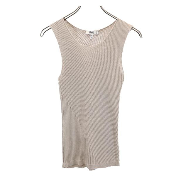 MANI マーニ イタリア製 ノースリーブ ニット I 42 ベージュ系 カットソー アシンメトリー タンクトップ レディース