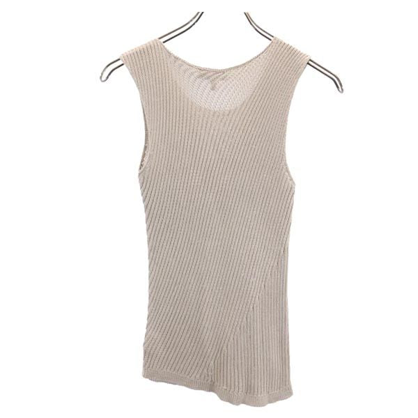 MANI マーニ イタリア製 ノースリーブ ニット I 42 ベージュ系 カットソー アシンメトリー タンクトップ レディース