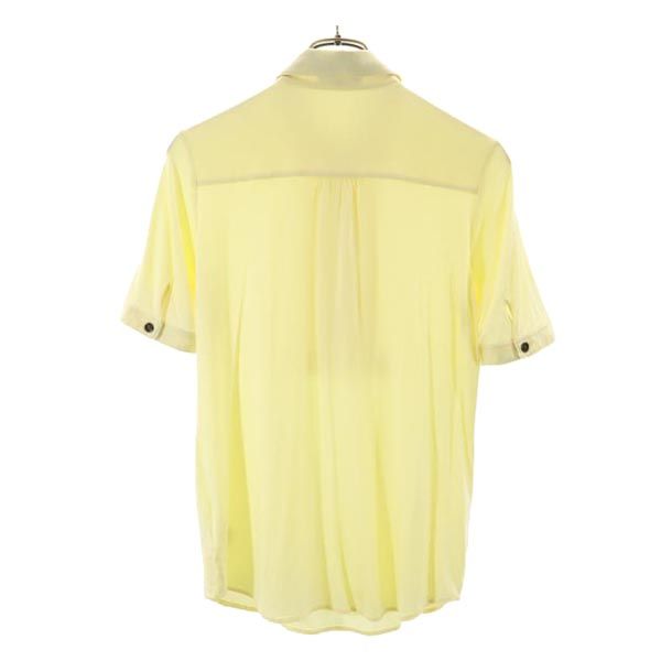BURBERRY バーバリー 日本製 三陽商会 ロゴ刺繍 半袖 ポロシャツ 2 イエロー レディース