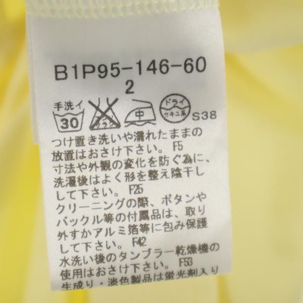 BURBERRY バーバリー 日本製 三陽商会 ロゴ刺繍 半袖 ポロシャツ 2 イエロー レディース