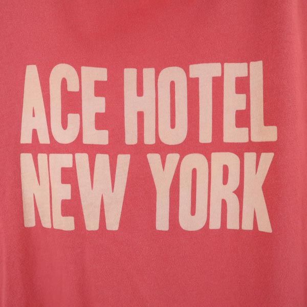 アトリエエース USA製 ロゴ プリント 半袖 Tシャツ L 赤系 ATELIER ACE メンズ